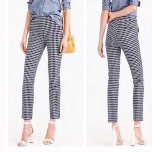 J.Crew Navy/White Gingham Skinner Pants in Light-Weight Seersucker 3/4 EUC